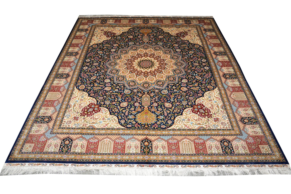 8 x 10 Fancy Detailed Silk Rug   #PIX-59228