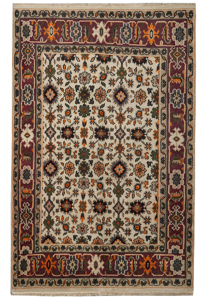 6 x 9 Hand-Knotted India Mahal Rug Liquidation Sale #F-3123