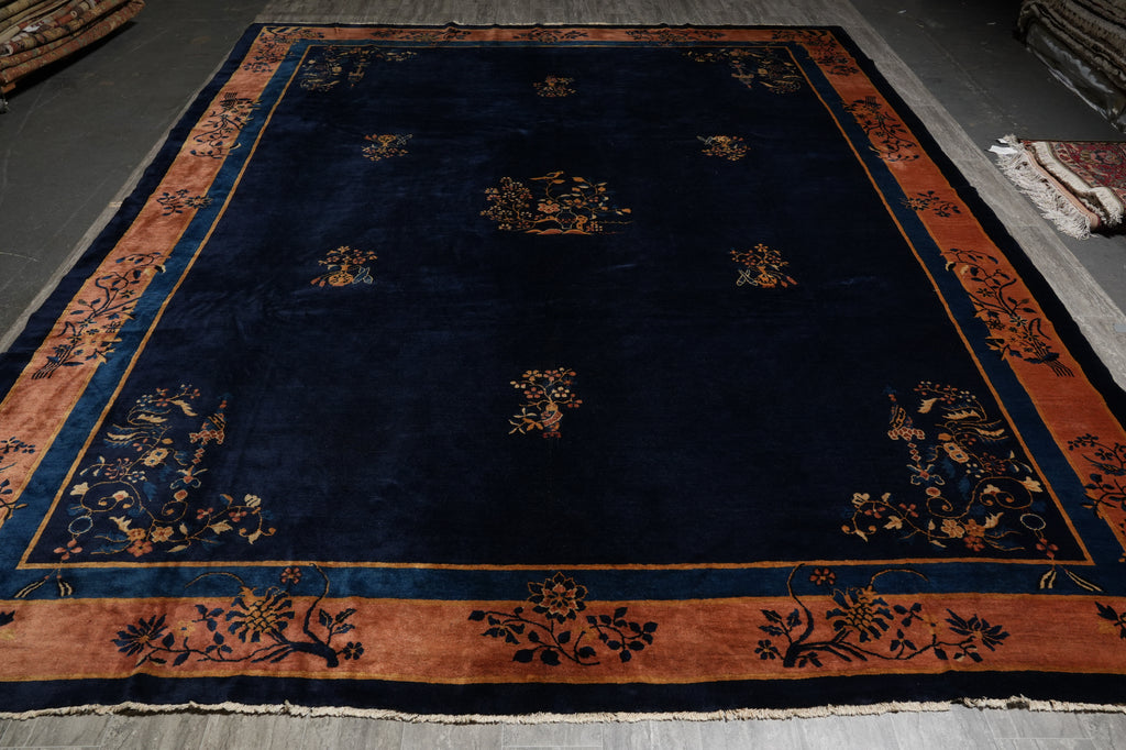 11.2 x 14.6 Antique Art Deco Chinese Beijing Rugs 1930's - view 3