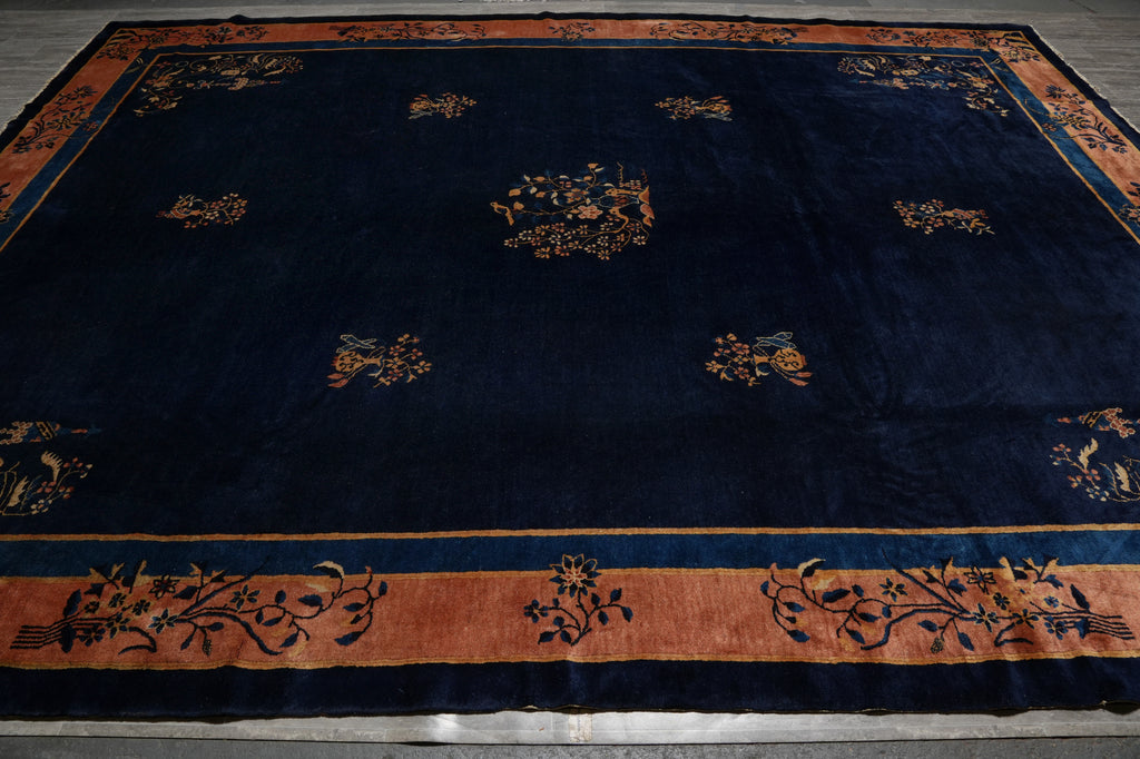 11.2 x 14.6 Antique Art Deco Chinese Beijing Rugs 1930's - view 5