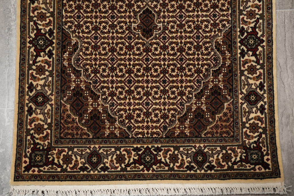 2.6 x 10.1 Tabriz Mahi Runner Wool and Silk Handmade Rug #F-4480