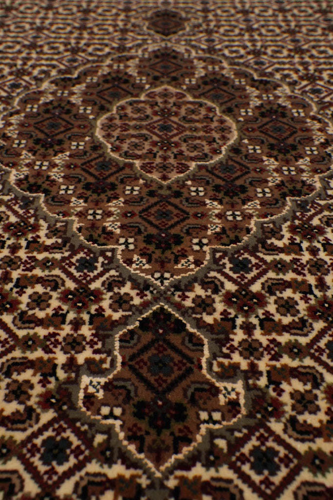 2.6 x 10.1 Tabriz Mahi Runner Wool and Silk Handmade Rug #F-4480