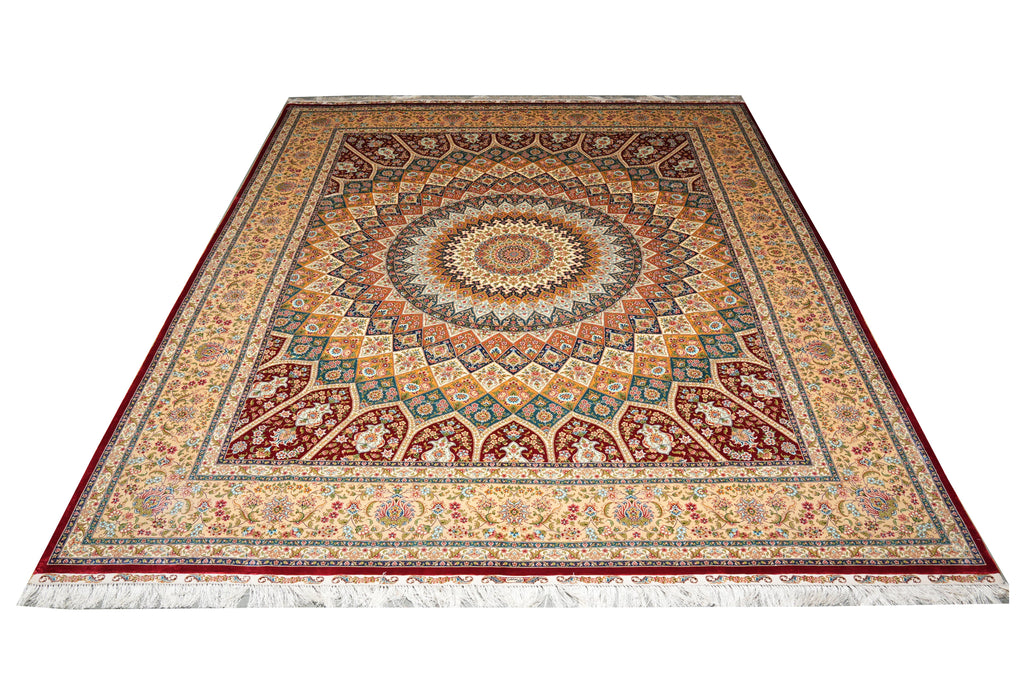 8 x 10 Fasinating Dom Design colors Silk Handmade Rug #PIX-59385