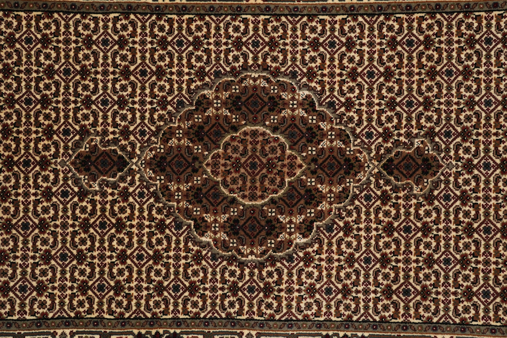 2.6 x 10.1 Tabriz Mahi Runner Wool and Silk Handmade Rug #F-4480