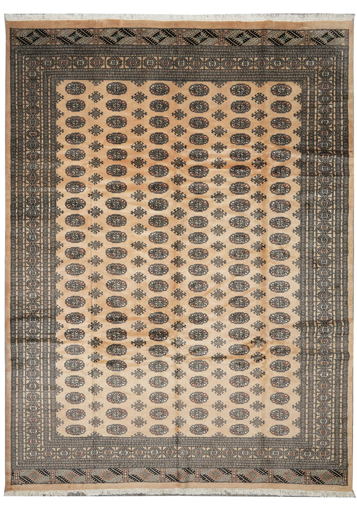 9 x 12 Bokhara Rug Beige Hand-Knotted Pakistan #F-3124