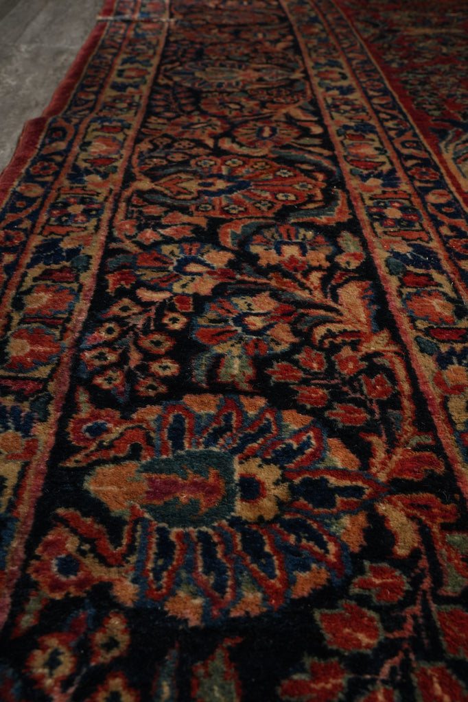 8.9 x 11.6 Antique Persian Sarouk Rug #F-3362