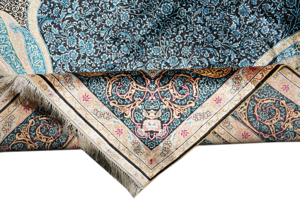 5 x 8 Silk Handmade Rug Hareke Pattern #PIX-58752