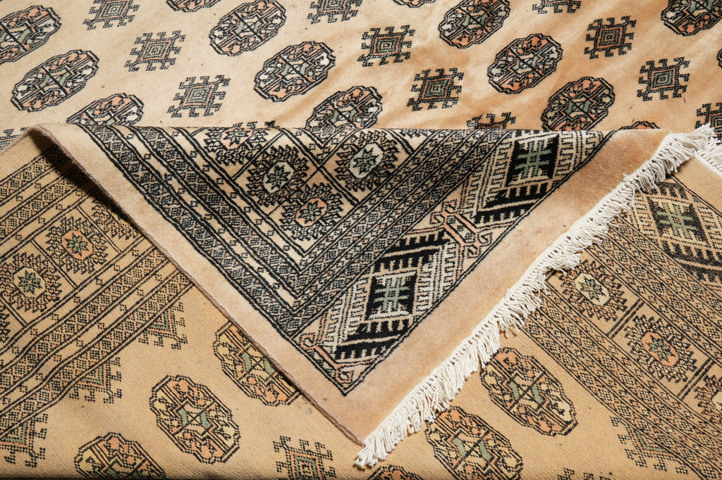 9 x 12 Bokhara Rug Beige Hand-Knotted Pakistan #F-3124