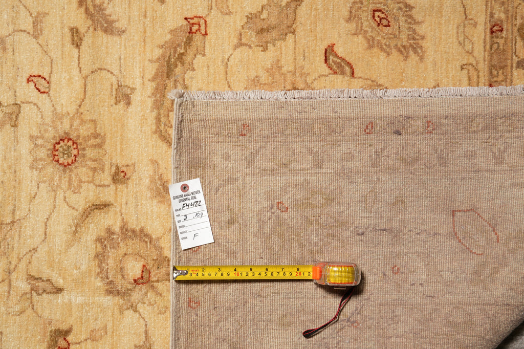 8 x 10.4 Beige Gold Natural Wool Quality Chobi Peshawar Area Rug #F-4482