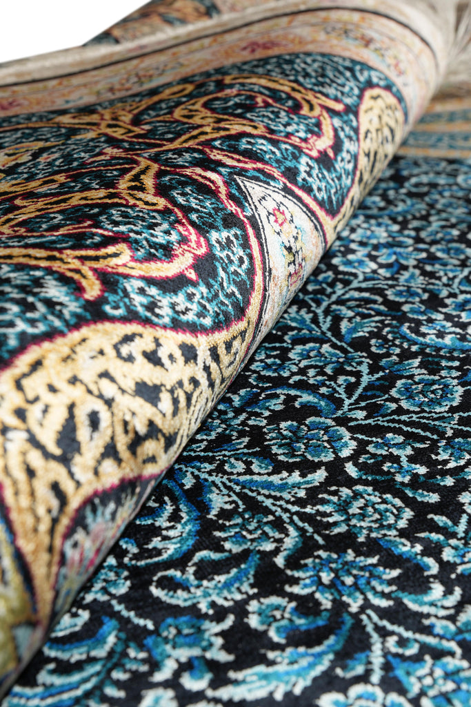 5 x 8 Silk Handmade Rug Hareke Pattern #PIX-58752