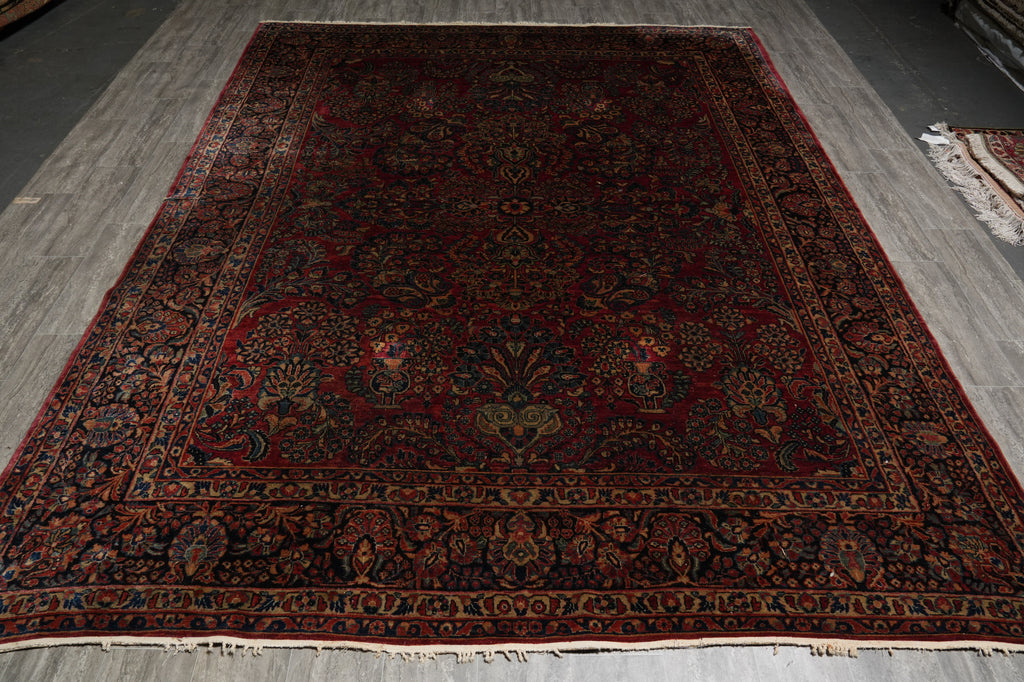 8.9 x 11.6 Antique Persian Sarouk Rug #F-3362