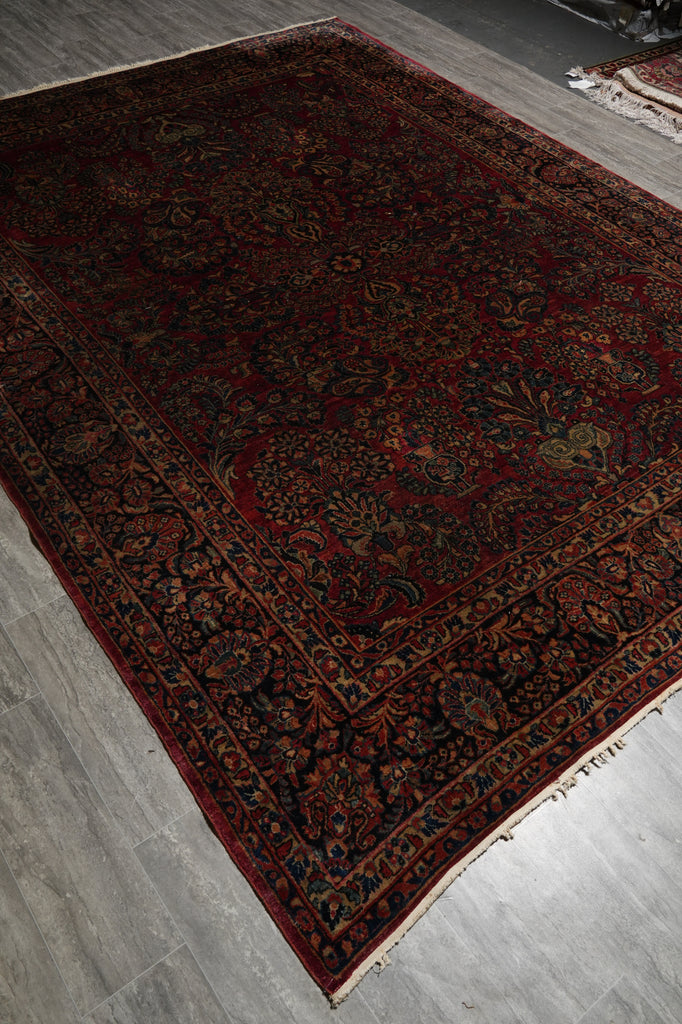 8.9 x 11.6 Antique Persian Sarouk Rug #F-3362