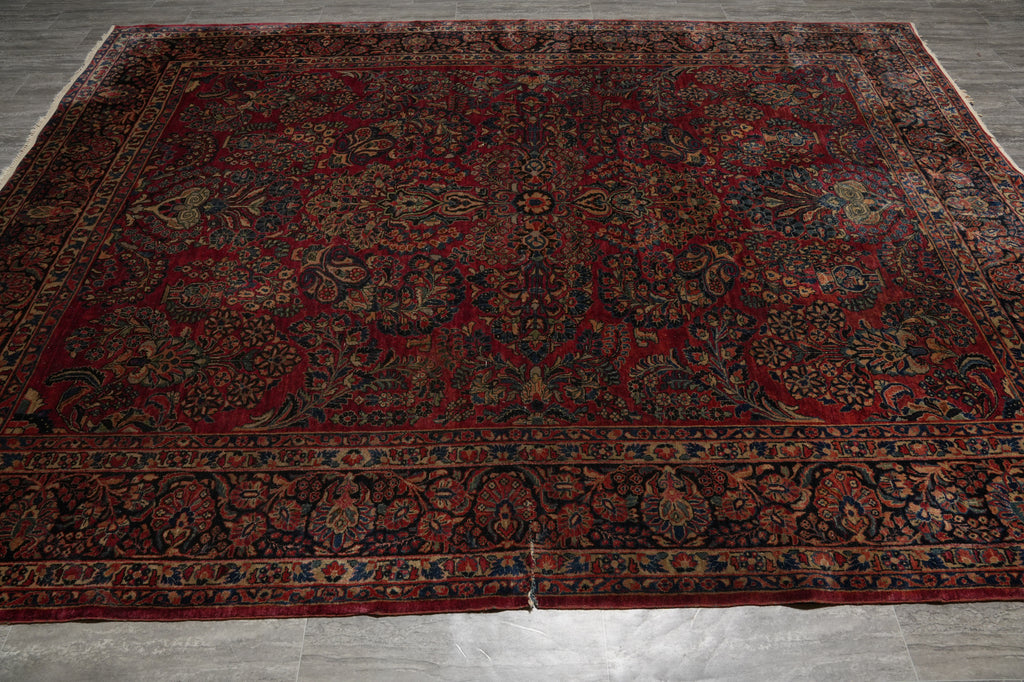 8.9 x 11.6 Antique Persian Sarouk Rug #F-3362