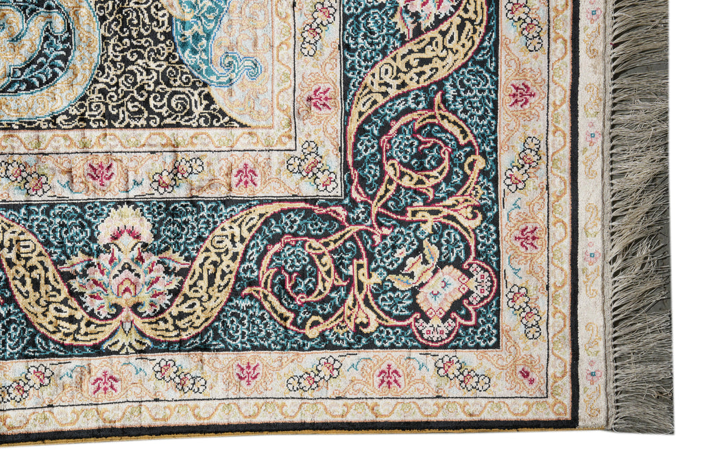 5 x 8 Silk Handmade Rug Hareke Pattern #PIX-58752