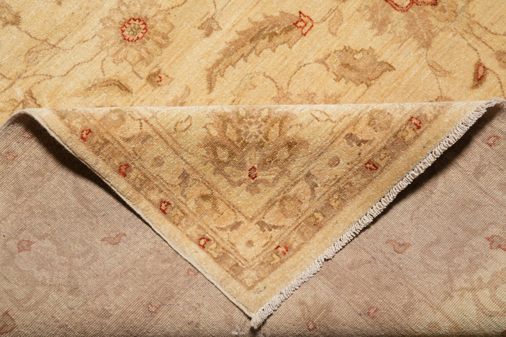 8 x 10.4 Beige Gold Natural Wool Quality Chobi Peshawar Area Rug #F-4482