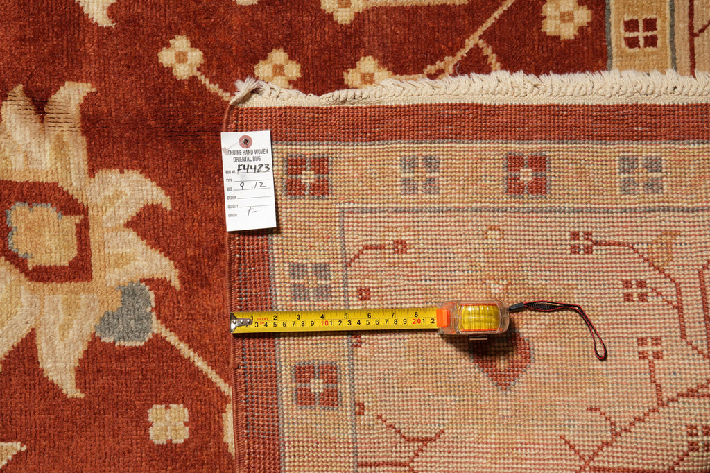 9 x 12 Natural Wool Zigler Chobi Peshawar Area Rug #F-4483