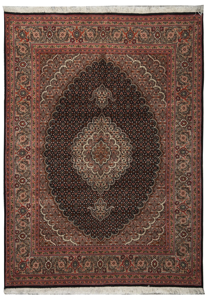 5 x 6.4 Authentic Fine Quality Persian Mahi Tabriz Wool & Silk Rug 400 KPSI Iran #B-74985
