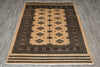Load image into Gallery viewer, 4 x 5.8 Hand-Knotted Bokhara Jaldar Rug Geometric Diamond Pattern  #B-75631