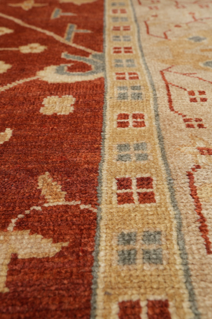 9 x 12 Natural Wool Zigler Chobi Peshawar Area Rug #F-4483