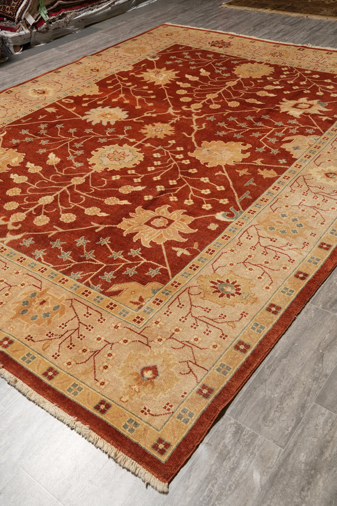 9 x 12 Natural Wool Zigler Chobi Peshawar Area Rug #F-4483