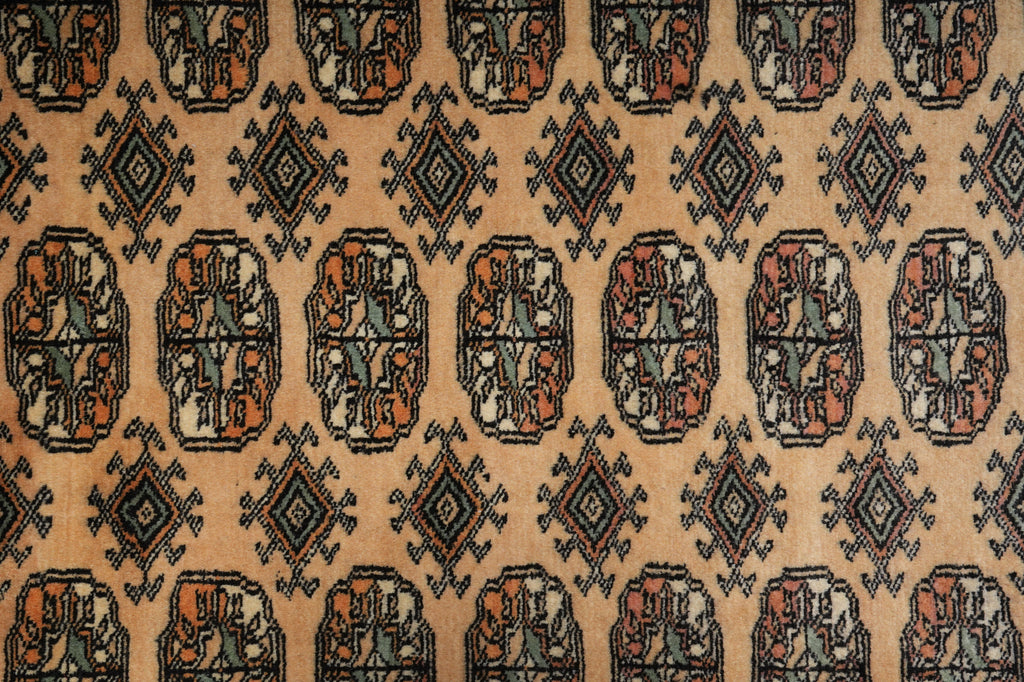 4 x 6 Hand-Knotted Beige Bokhara Rug #F-3125