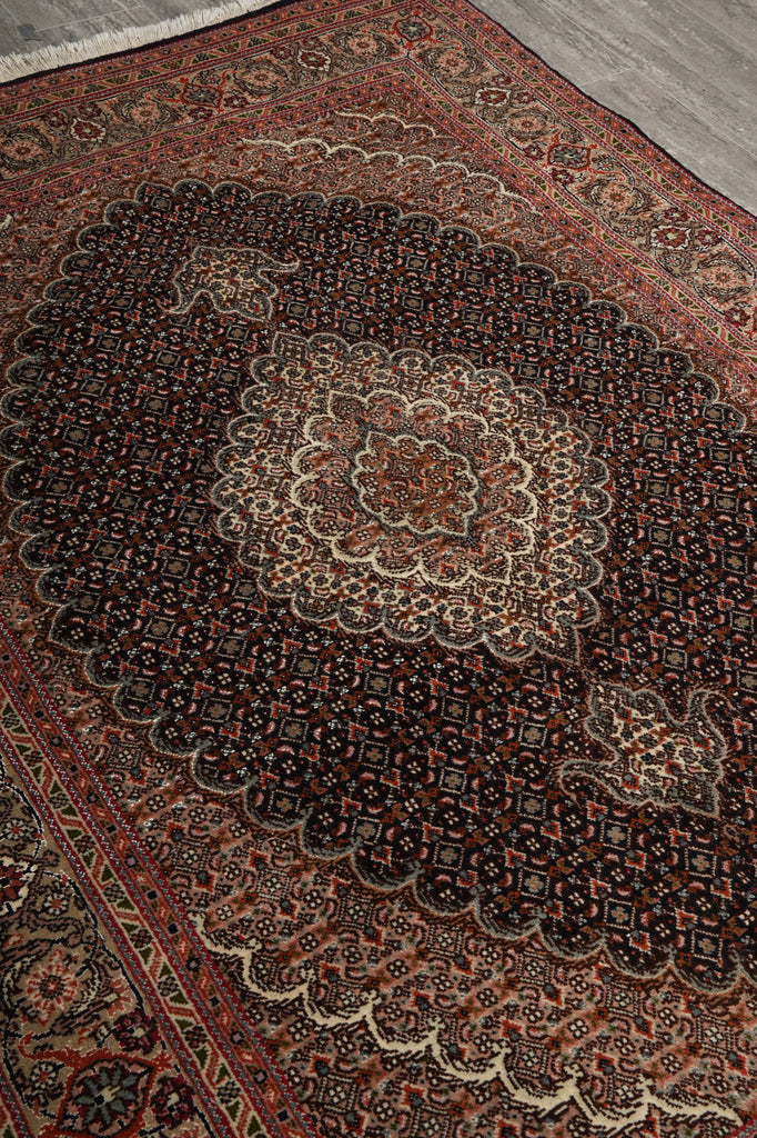 5 x 6.4 Authentic Fine Quality Persian Mahi Tabriz Wool & Silk Rug 400 KPSI Iran #B-74985