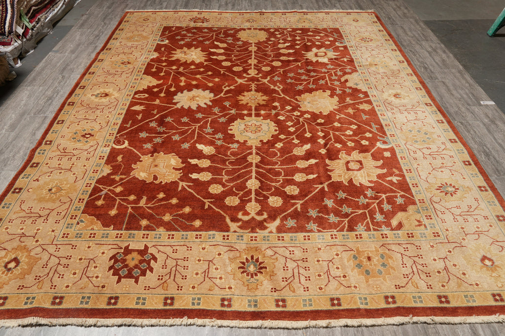 9 x 12 Natural Wool Zigler Chobi Peshawar Area Rug #F-4483