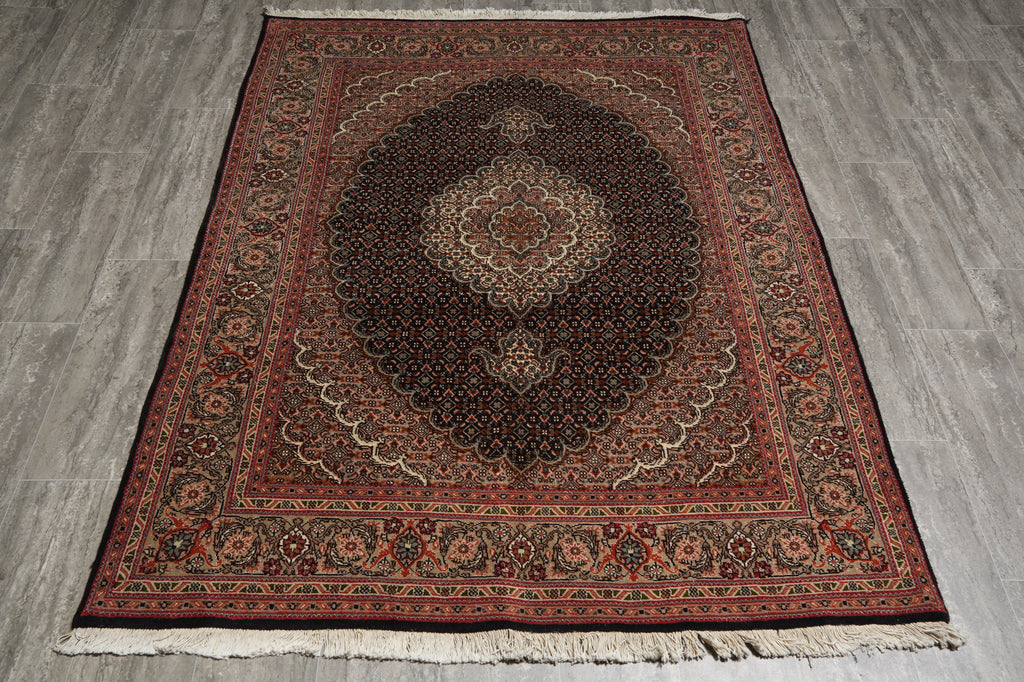 5 x 6.4 Authentic Fine Quality Persian Mahi Tabriz Wool & Silk Rug 400 KPSI Iran #B-74985