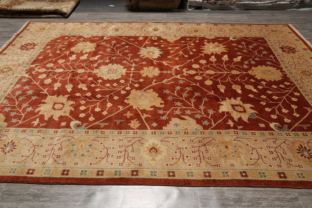 9 x 12 Natural Wool Zigler Chobi Peshawar Area Rug #F-4483