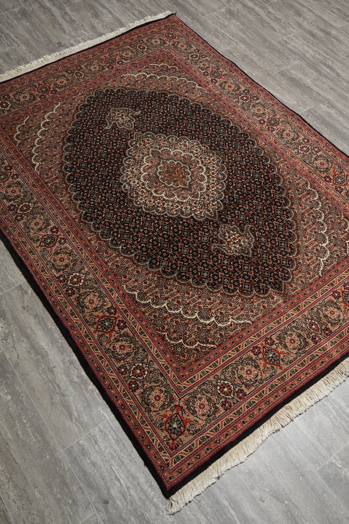 5 x 6.4 Authentic Fine Quality Persian Mahi Tabriz Wool & Silk Rug 400 KPSI Iran #B-74985