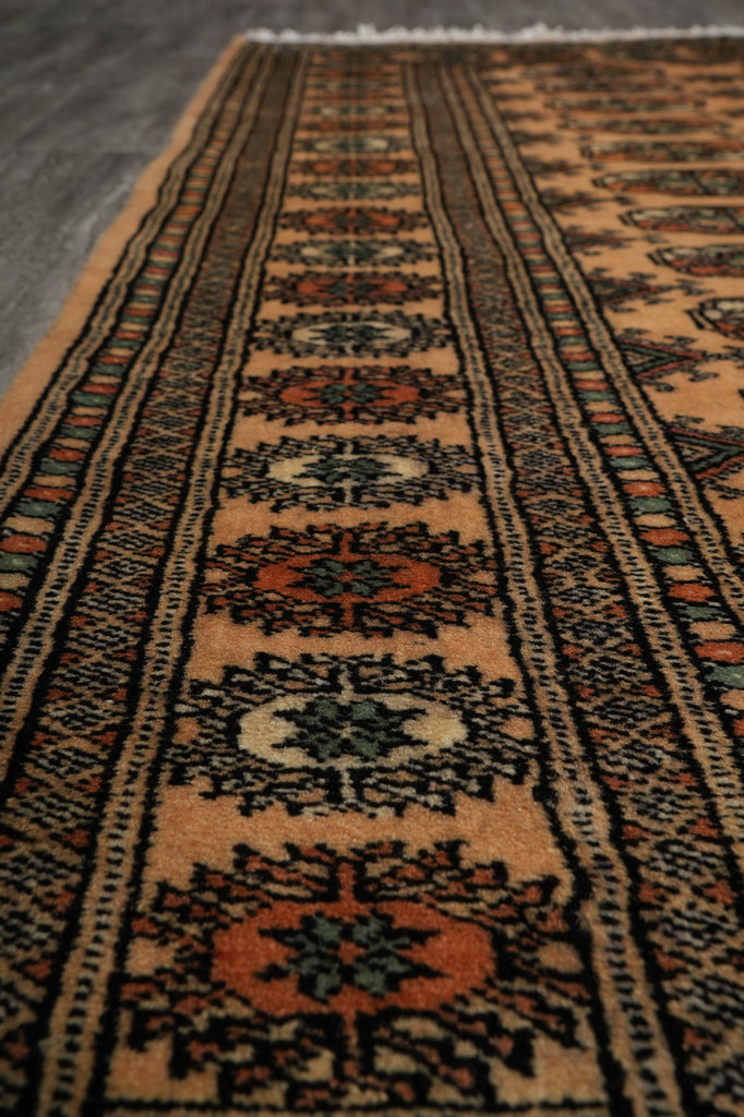 4 x 6 Hand-Knotted Beige Bokhara Rug #F-3125