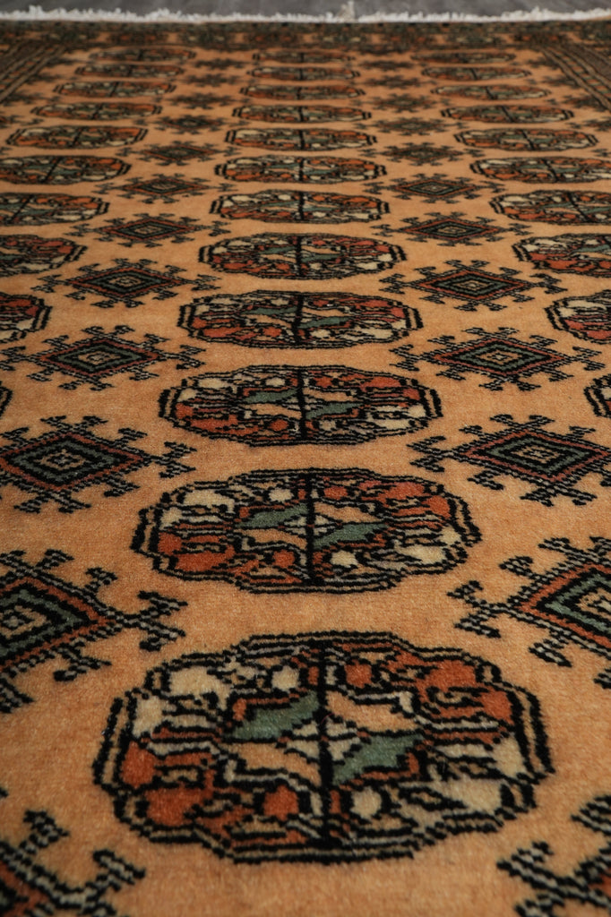 4 x 6 Hand-Knotted Beige Bokhara Rug #F-3125