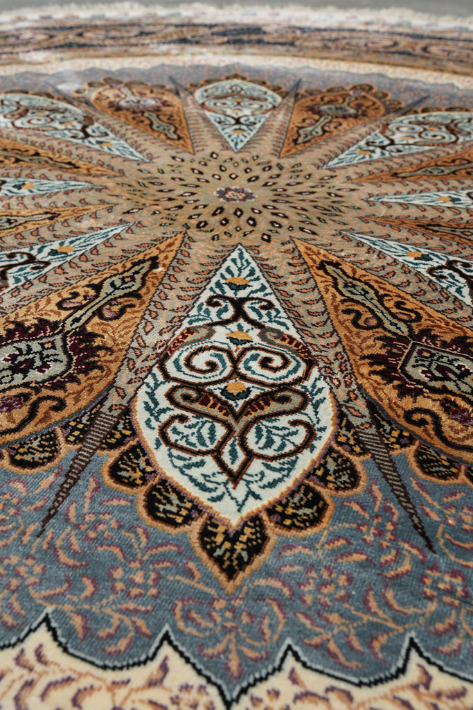 5 x 5 Round Silk Handmade Rug #PIX-59500