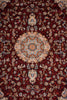 Load image into Gallery viewer, 6.6 x 10 Burgundy Bamboo Silk Turkish Rug Elegant - view 9