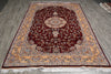 Load image into Gallery viewer, 6.6 x 10 Burgundy Bamboo Silk Turkish Rug Elegant - view 3