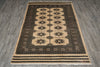 Load image into Gallery viewer, 4 x 6.7 Jaldar Bokhara Rug Hand-Knotted Modern #B-75628
