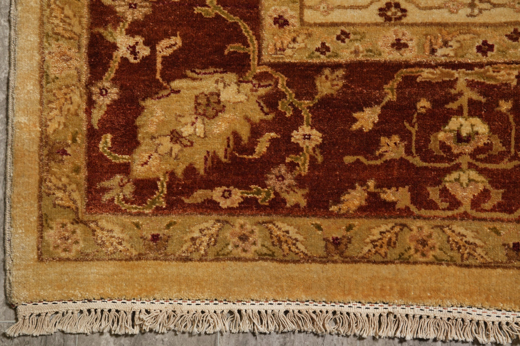 8.7 x 12.1 Beige Gold Rust Chobi Peshawar Handmade Rug #B-72553
