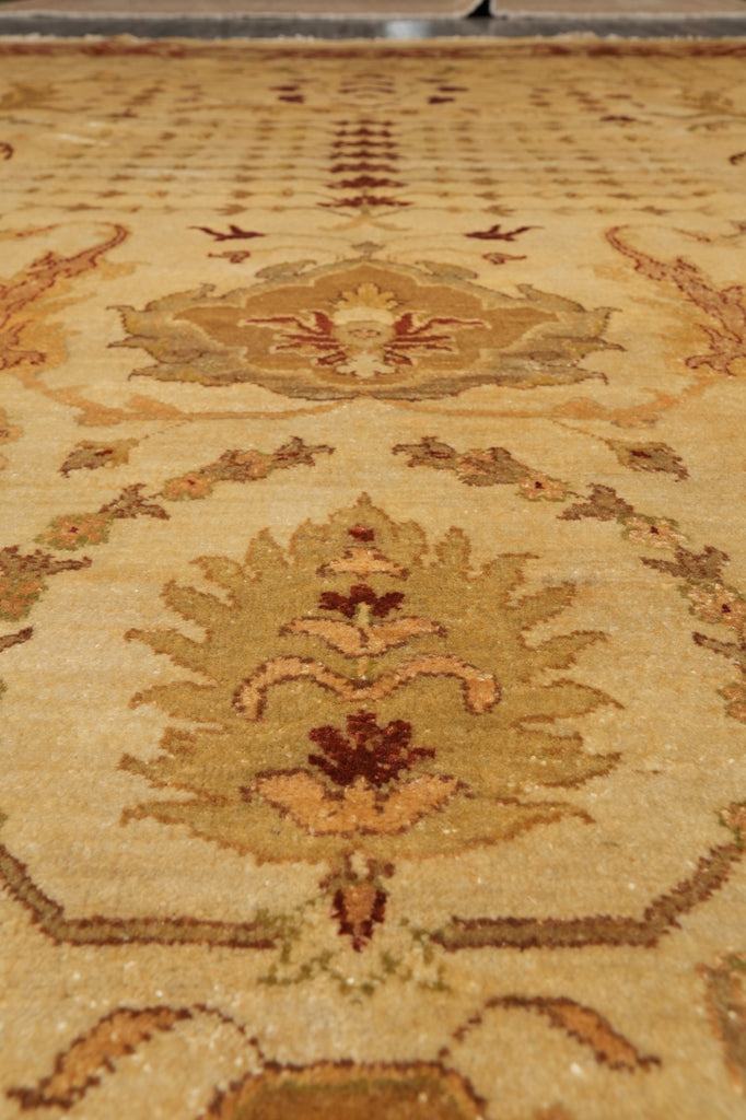 8.7 x 12.1 Beige Gold Rust Chobi Peshawar Handmade Rug #B-72553