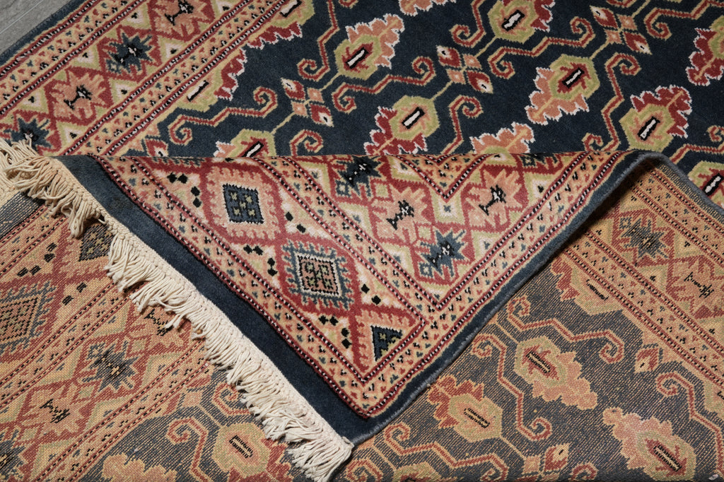 4 x 6.3 Hand-Knotted Paksiatn Jaldar Rug Slate BLue #PIX-19612