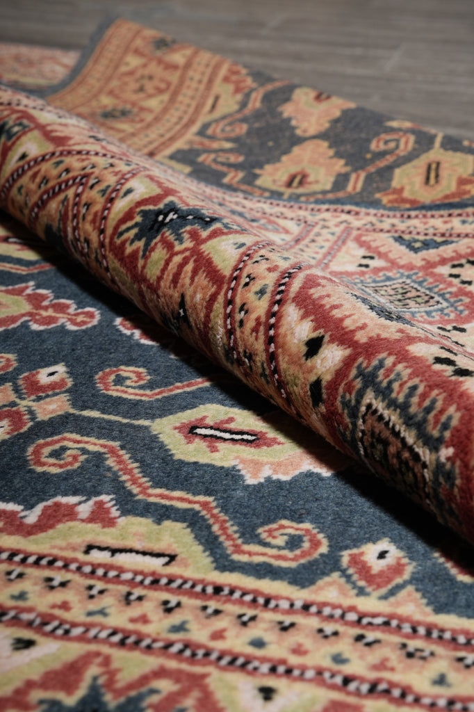 4 x 6.3 Hand-Knotted Paksiatn Jaldar Rug Slate BLue #PIX-19612