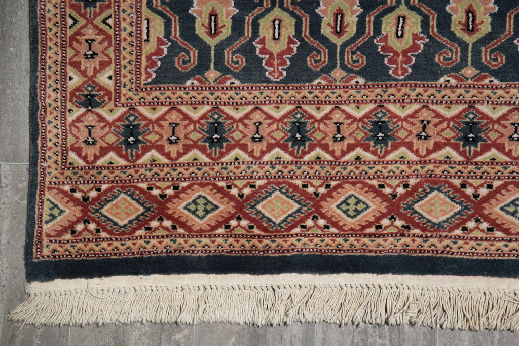 4 x 6.3 Hand-Knotted Paksiatn Jaldar Rug Slate BLue #PIX-19612