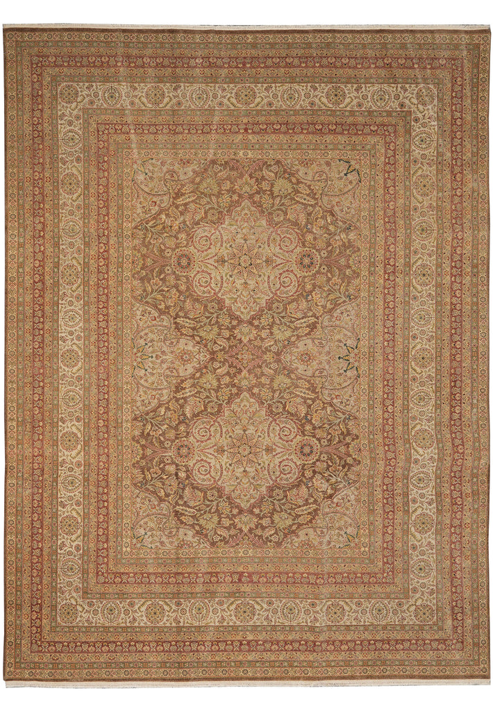 9.1 x 11.9 New Haji Jalili Earth Tone Handmade Natural Wool Rug #PIX-805-26