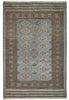 Load image into Gallery viewer, 4 x 6 Hand-Knotted Jaldar Diamond Bokhara Rug Light Gray Blue #PIX-25472