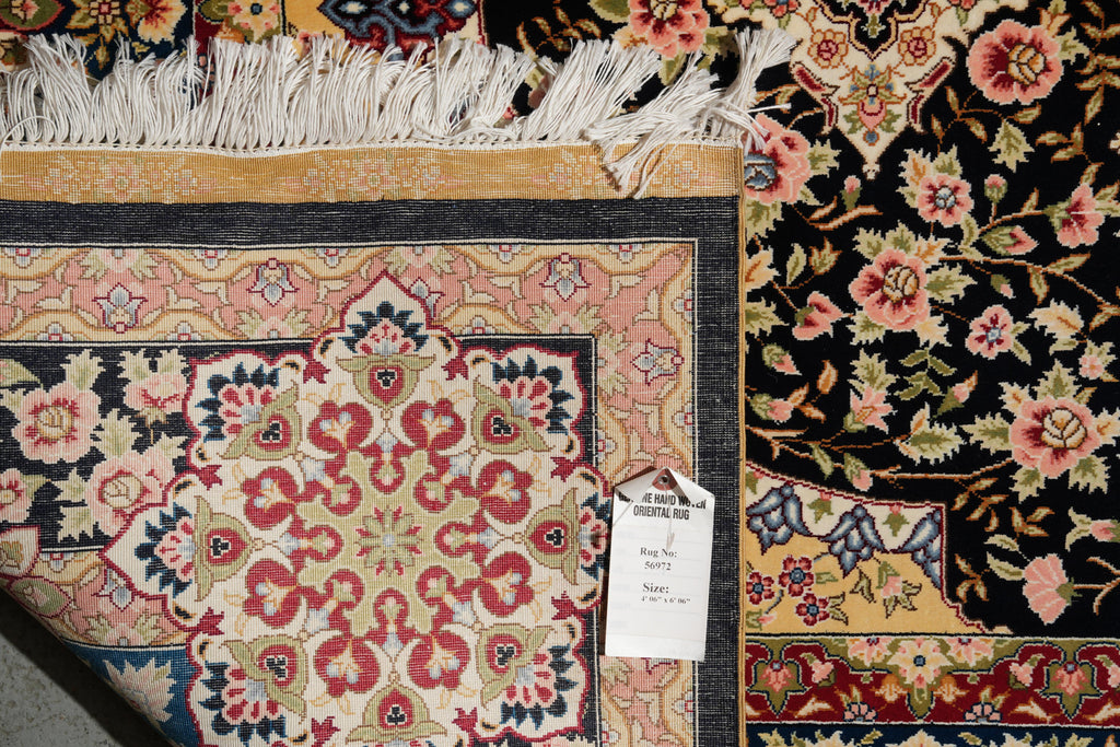 4.6 x 6.6 Silk Rug Black #PIX-56972