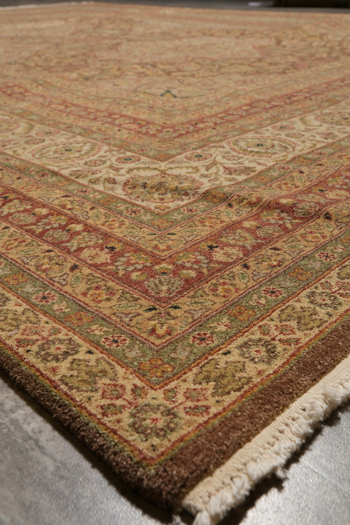 9.1 x 11.9 New Haji Jalili Earth Tone Handmade Natural Wool Rug #PIX-805-26