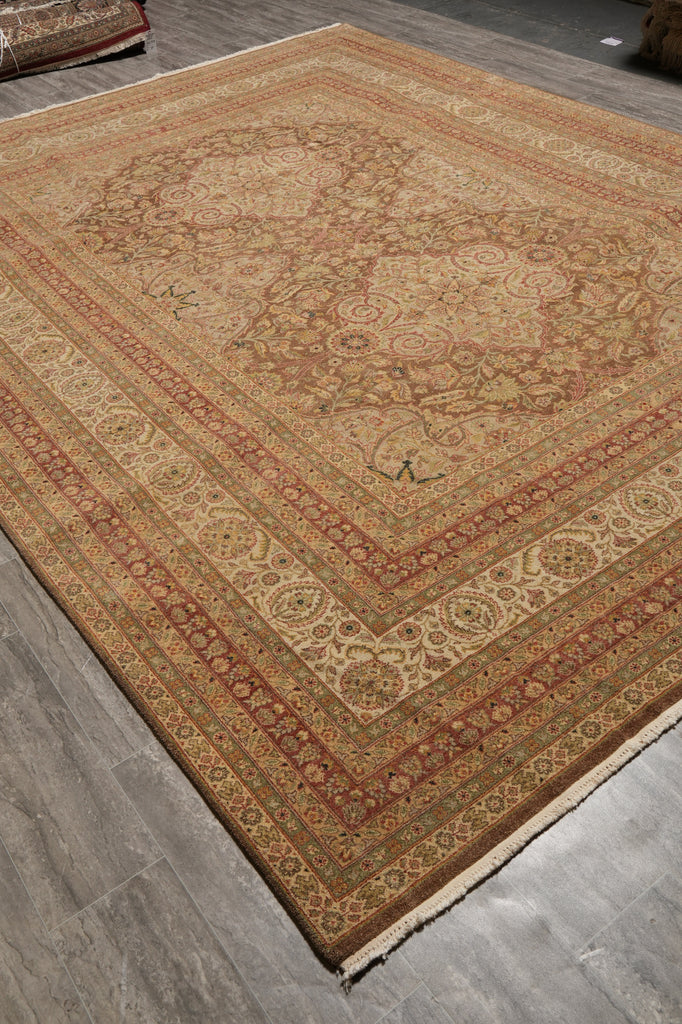 9.1 x 11.9 New Haji Jalili Earth Tone Handmade Natural Wool Rug #PIX-805-26