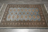 Load image into Gallery viewer, 4 x 6 Hand-Knotted Jaldar Diamond Bokhara Rug Light Gray Blue #PIX-25472