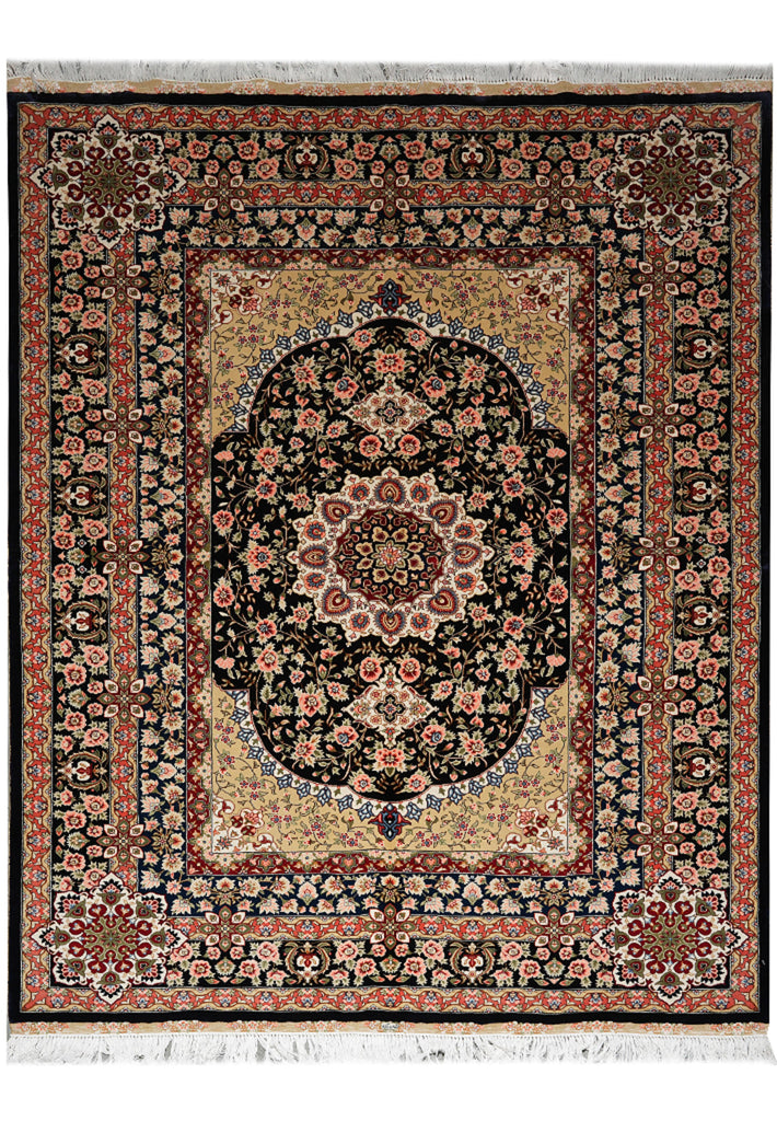 4.6 x 6.6 Silk Rug Black #PIX-56972