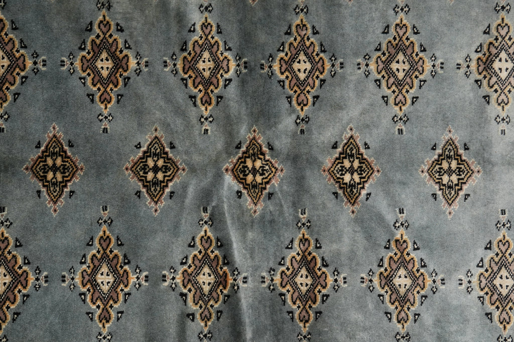 4 x 6 Slate Blue Hand-Knotted Jaldar Bokhara Rug #F-3126