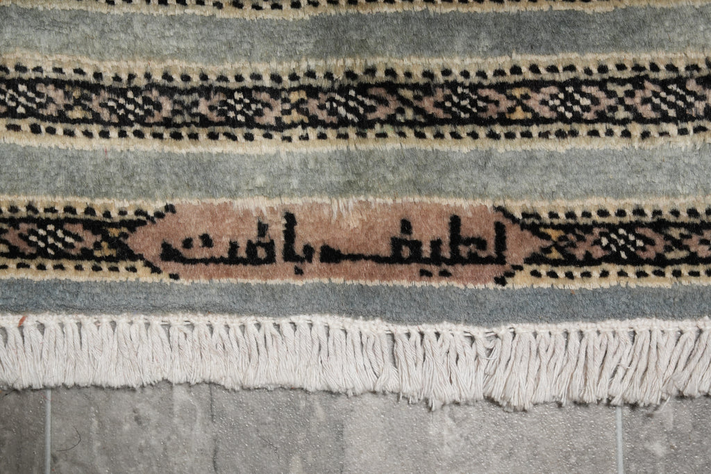 4 x 6 Slate Blue Hand-Knotted Jaldar Bokhara Rug #F-3126